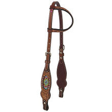 Headstall - Beaded Inlay Single Ear Headstall by Rafter T Ranch Company