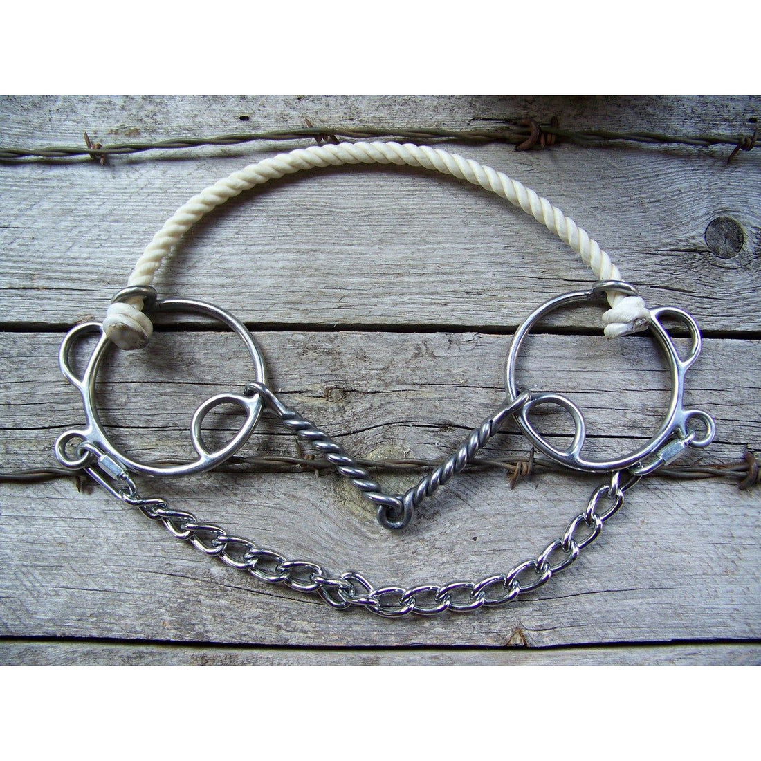 Bit - SS Ring/Sliding Gag w/Twisted Wire Snaffle