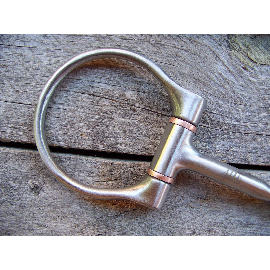Bit - Brushed SS Dee with Curved Snaffle, Copper Inlay