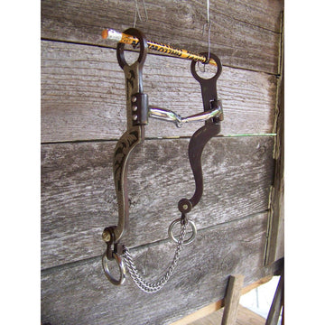 Bit - Antique Snaffle with Floral German Silver Engraving