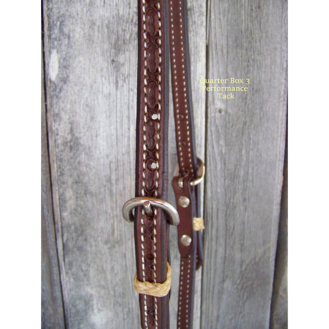 Headstall - One Ear Dark Oil w/Rawhide Braid Keepers (Barbwire)