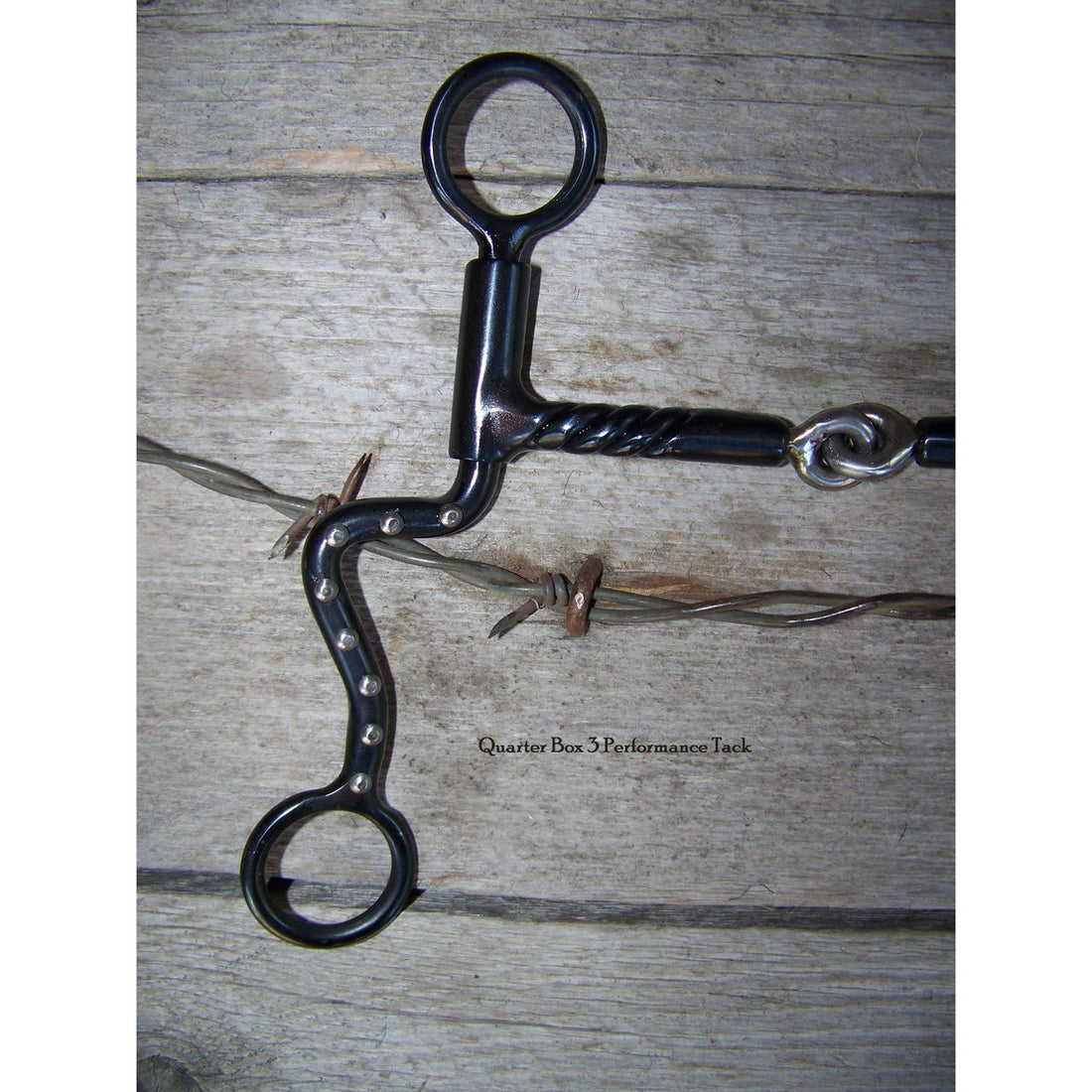 Bit - Black Satin Twist with SS Dots