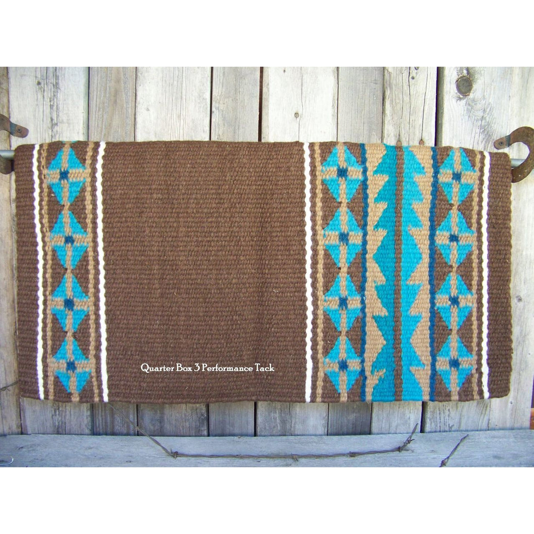 Mojave Show Blanket - 36x34 (Chestnut/Tan/Turq/Teal) by Mayatex