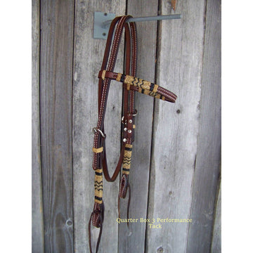 Headstall - Rawhide Braid Browband (Dark Oil)