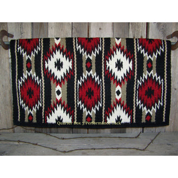 2x2 Show Blanket - 38x34 (Black Base/Red and Sand Accents) by Mayatex