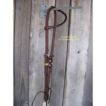 Headstall - One Ear Dark Oil w/Rawhide Braid Keepers (Worm)