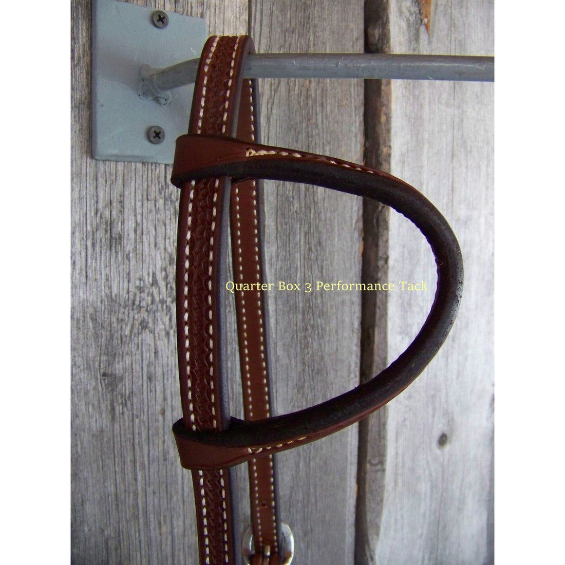 Headstall - One Ear Dark Oil w/Rawhide Braid Keepers (Mini Basketweave)