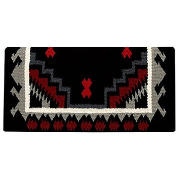 Haymaker Show Blanket - 38x34 (Black Base/Red and Gray Accents) by Mayatex