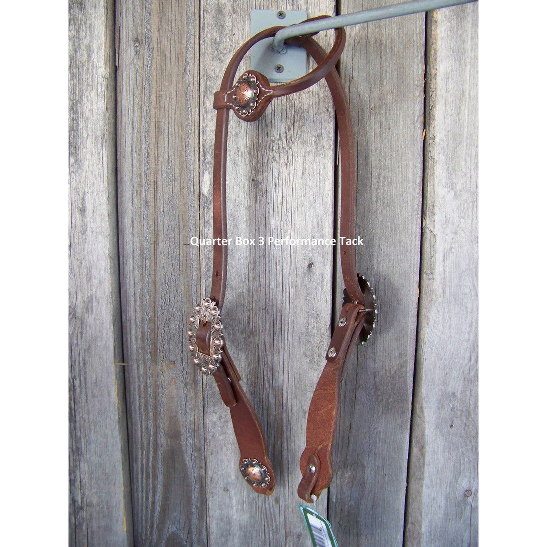 Headstall - Oiled Cowboy Culture Spotted Buckle w/Copper Berry Concho