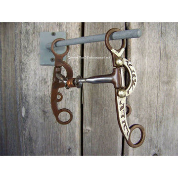 Hilason Antique Brown Horse Bit 3 Piece Mouth W/copper Rollers