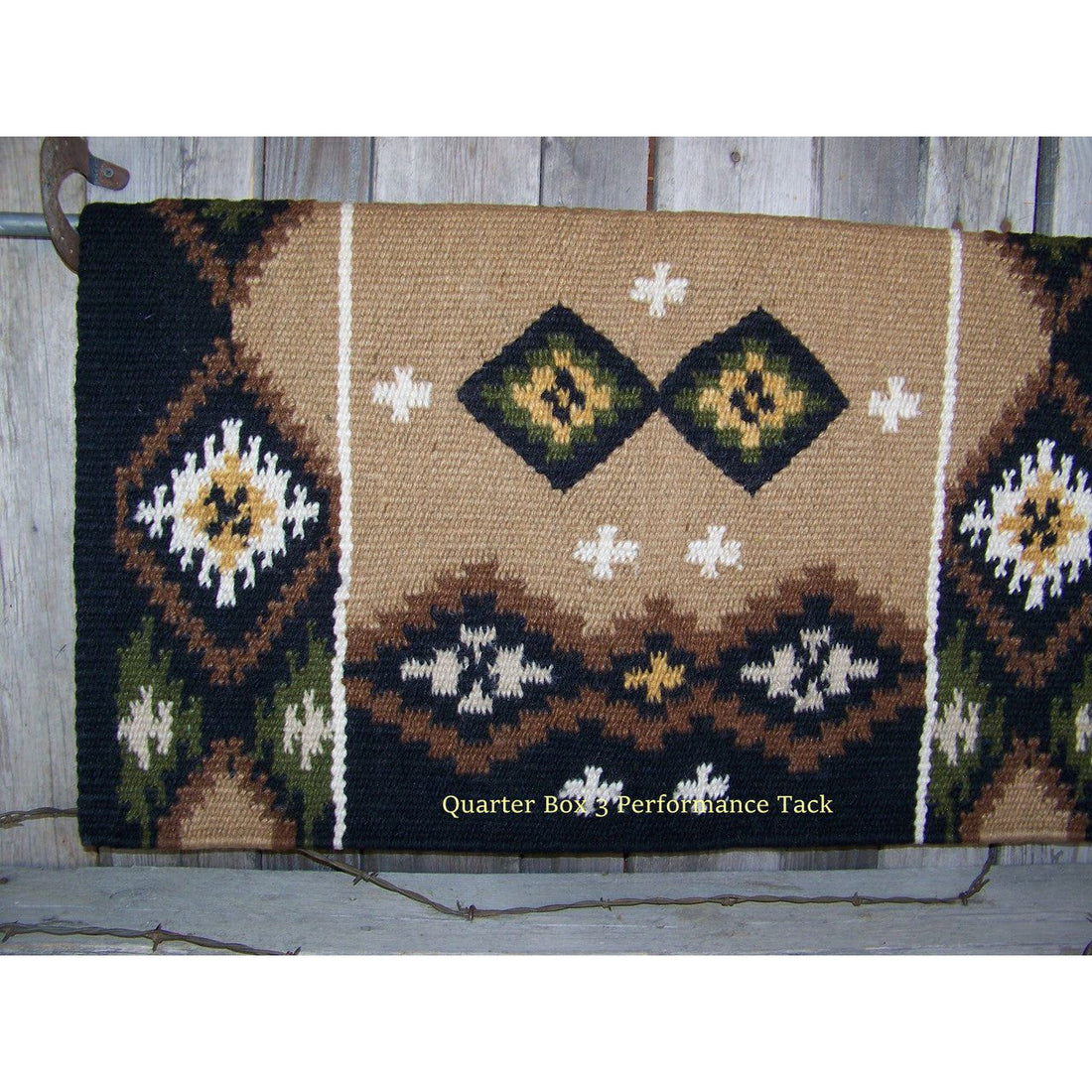 Square-Cut Show Blanket - 38x34 by Mayatex (Indian Tan/Olive)