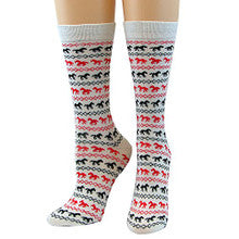 Coolmax Paddock Boot Socks - Running Horses (Black/White)