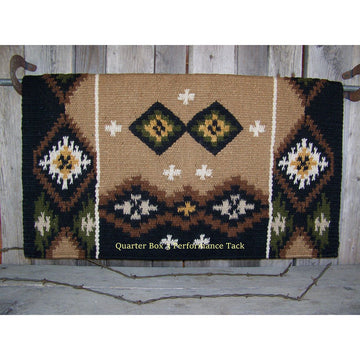 Square-Cut Show Blanket - 38x34 by Mayatex (Indian Tan/Olive)