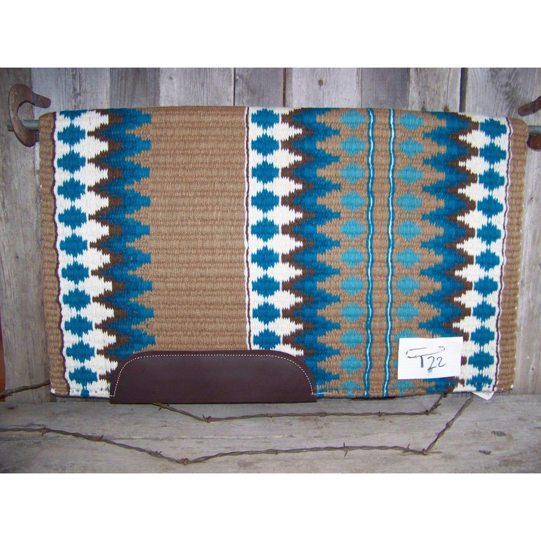 Custom Limited Edition Show Blanket - 40x34 (Indian Tan Base/Aqua Accents)