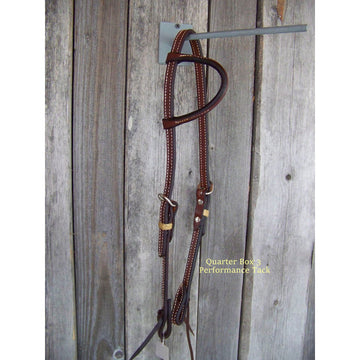 Headstall - One Ear Dark Oil w/Rawhide Braid Keepers (Mini Basketweave)