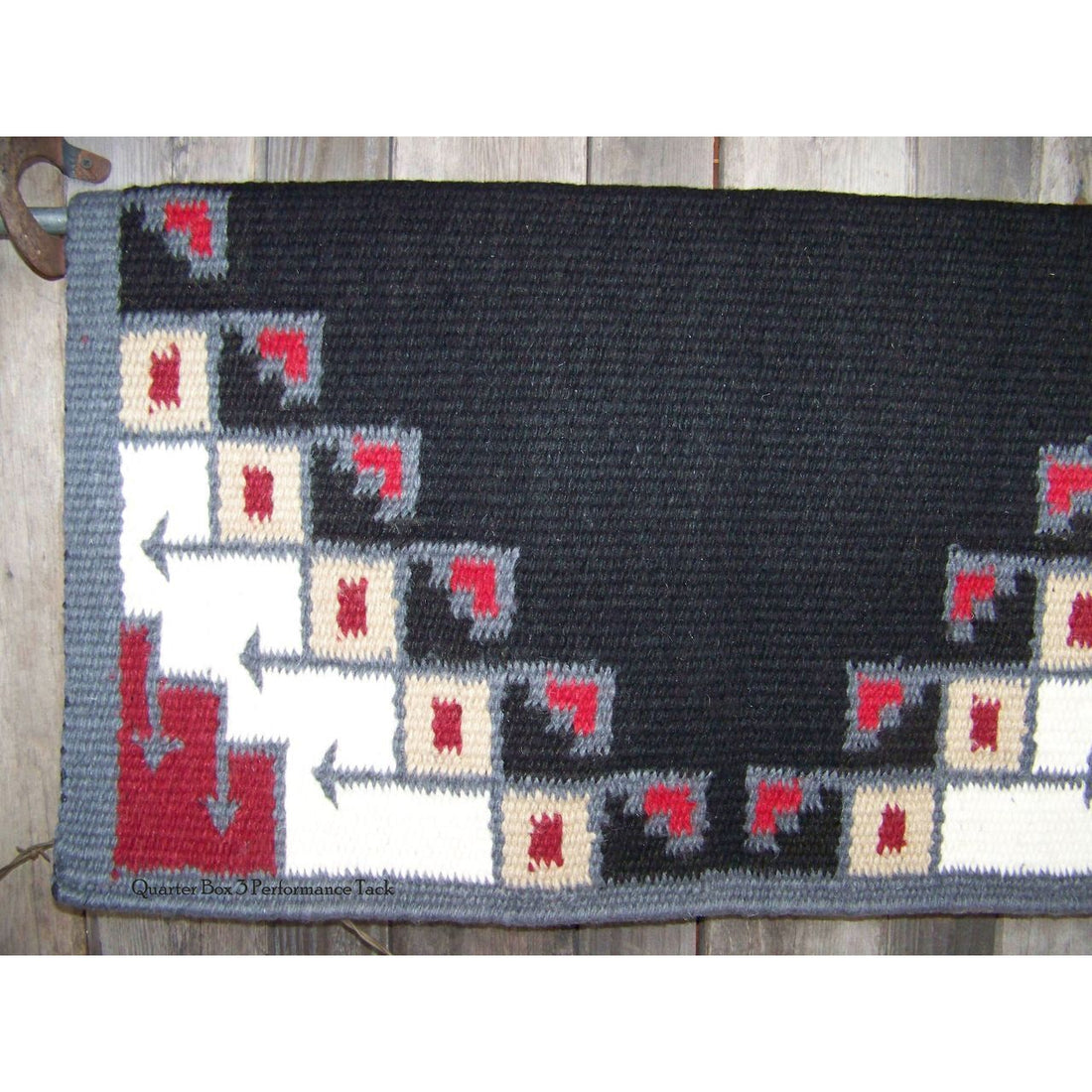 The New Pueblo Show Blanket - 38x34 (Black/Charcoal/Red Earth/Sand) by Mayatex