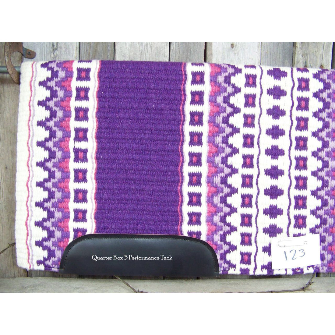 Custom Domino Show Blanket - 40x34 (Cream Base with Purple Accents)