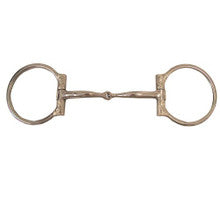 Bit - German Silver Engraved Cheek D Ring Snaffle