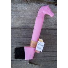 Hoof Pick - Horse Head w/Brush (Pink)