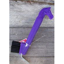 Hoof Pick - Horse Head w/Brush (Purple)
