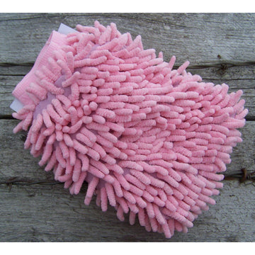 Wash Mitt - Lined Chenille Wash/Applicator Mitt (Pink)