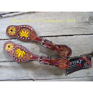 Spur Straps - Beaded Sunflowers (Youth) by Rafter T Ranch Company