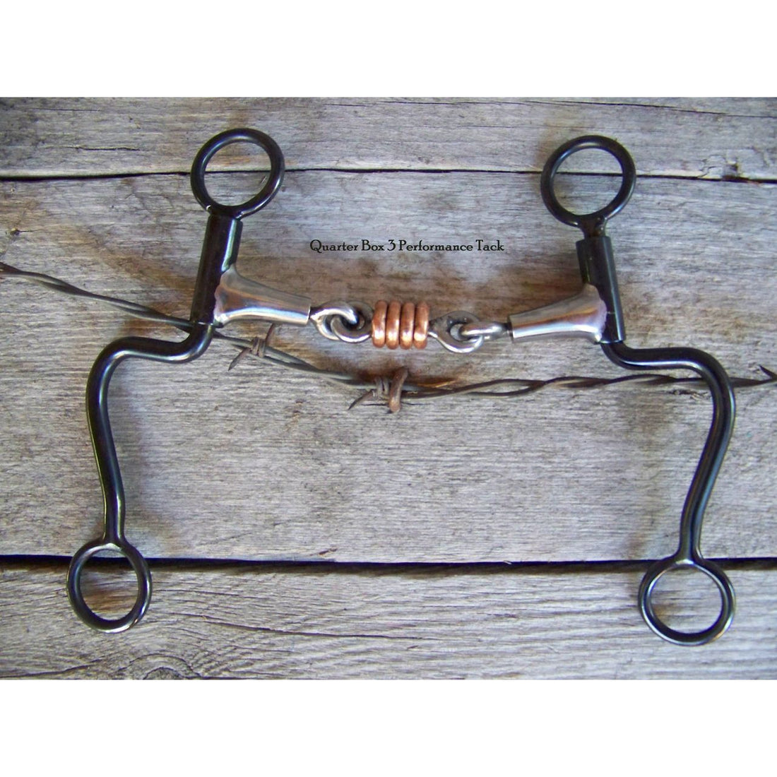 Bit - Black Satin Dog Bone with SS Dots