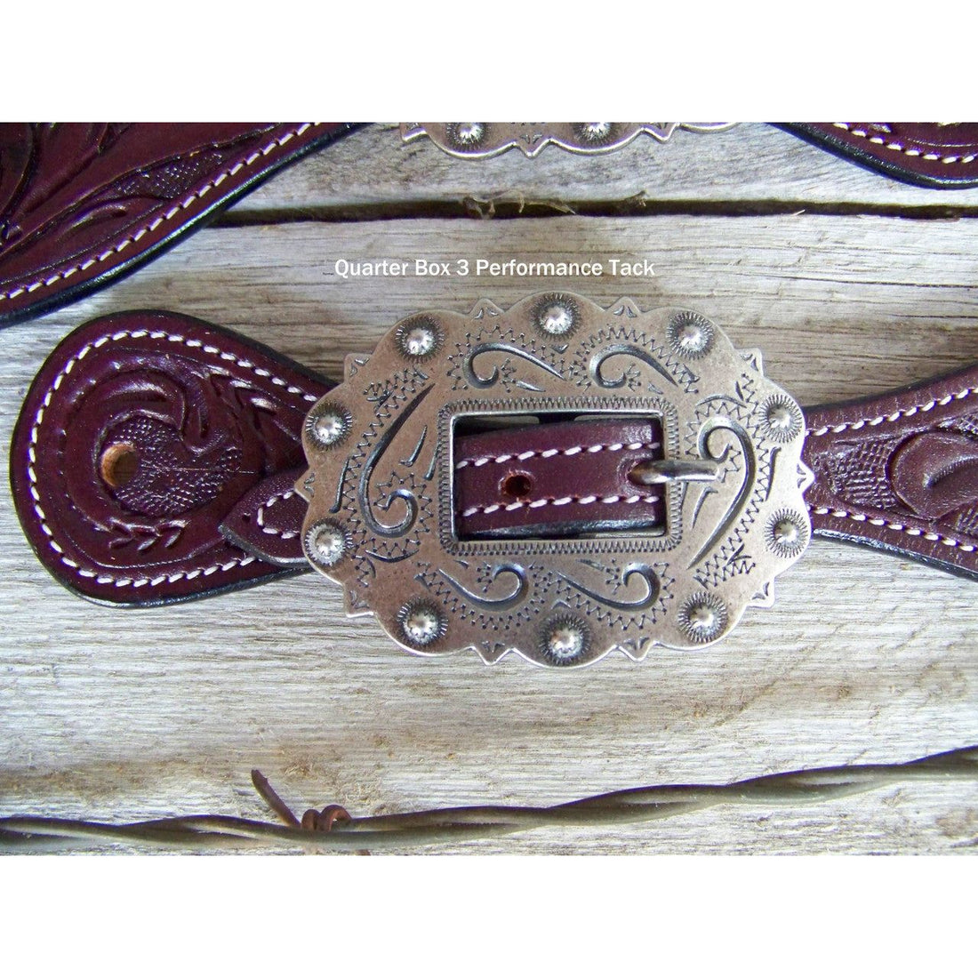 Spur Straps - Dark Oil Floral Design with Steel Buckle