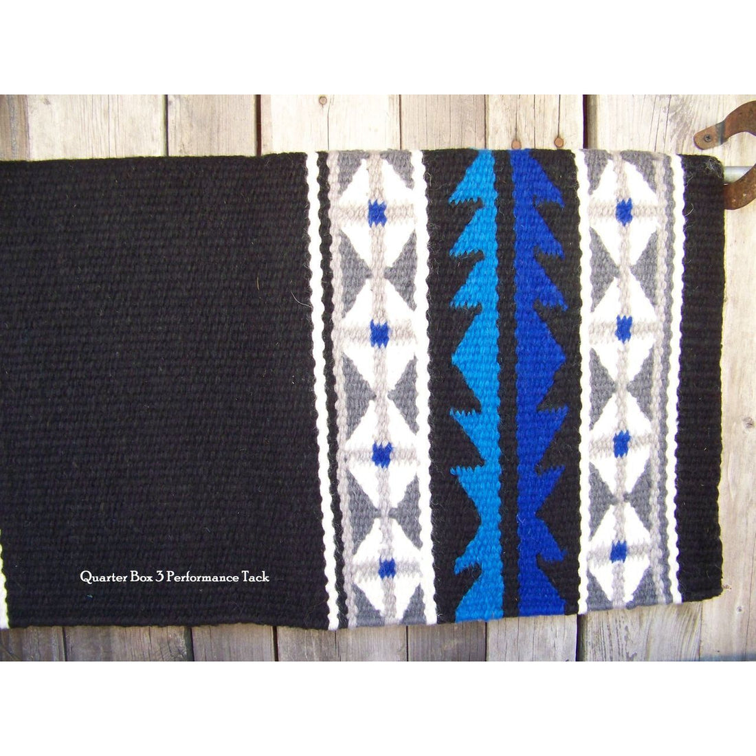 Mojave Show Blanket - 36x34 (Black/Ash/Blue/Cream) by Mayatex