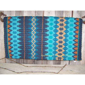Nova Show Blanket - 38x34 (Insign Base/Blue and Turquoise Accents) by Mayatex