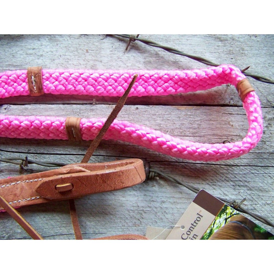 Reins - Quiet Control Single Roping Rein (Pink)