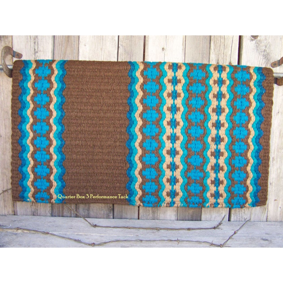 Canyon Land Show Blanket - 38x34 (Chestnut/Turquoise/Blue/Tan) by Mayatex