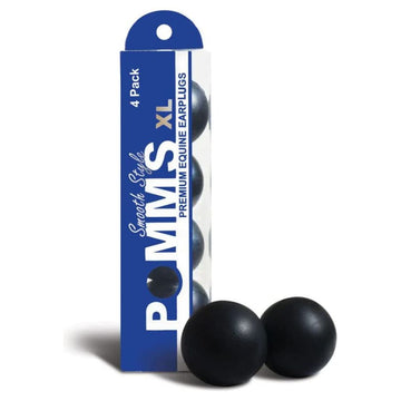 Ear Plugs - XL Smooth POMMS for the horse (Black - Set of 4)