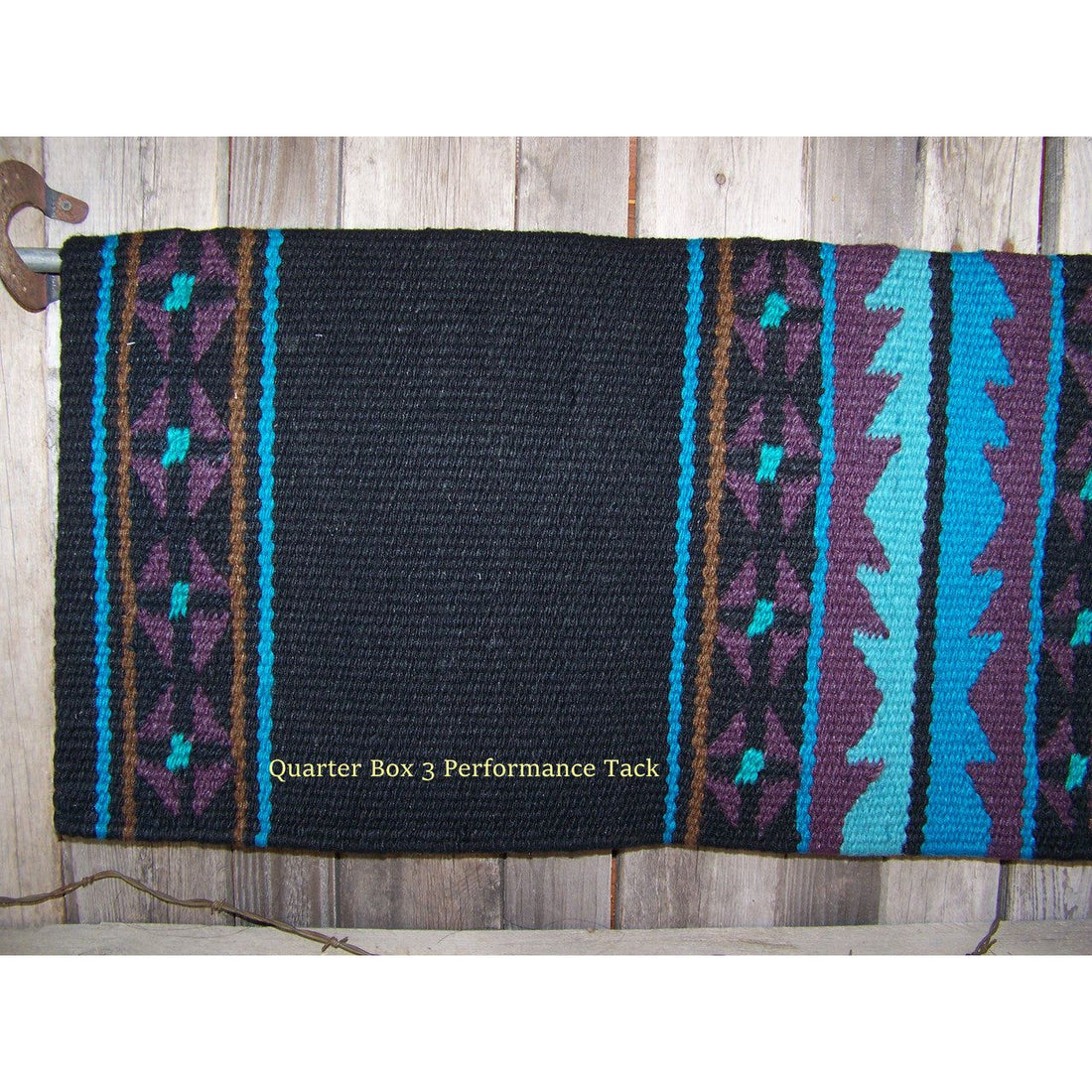Mojave Show Blanket - 36x34 (Black/Chestnut/Turquoise/Aubergine) by Mayatex