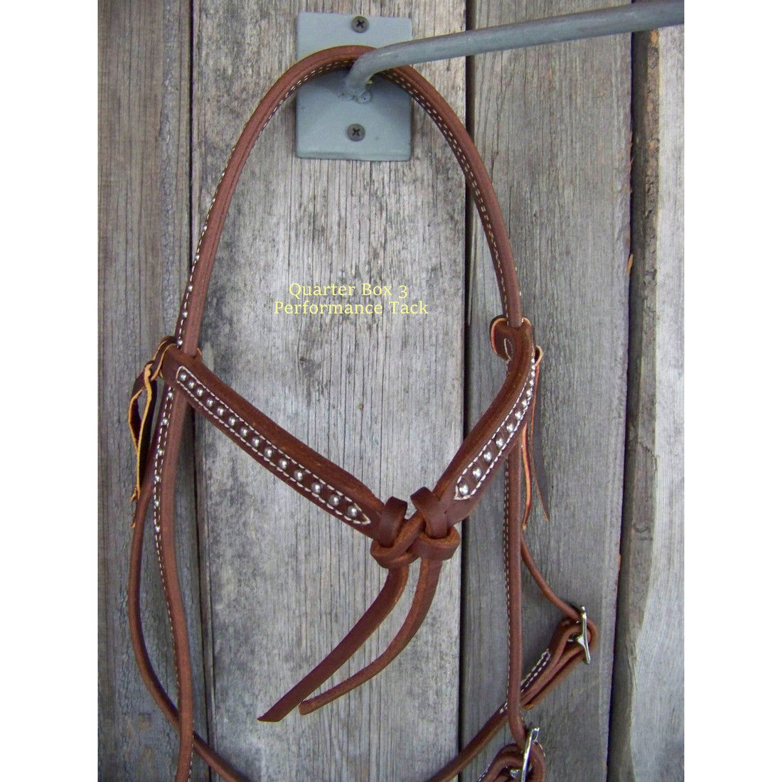 Headstall - Futurity Knot Browband w/Stainless Steel Dots (Dark Oil)