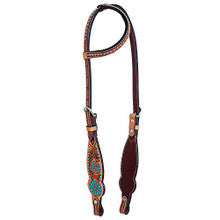 Headstall - Beaded Turquoise Zuni Single Ear Headstall by Rafter T Ranch Company