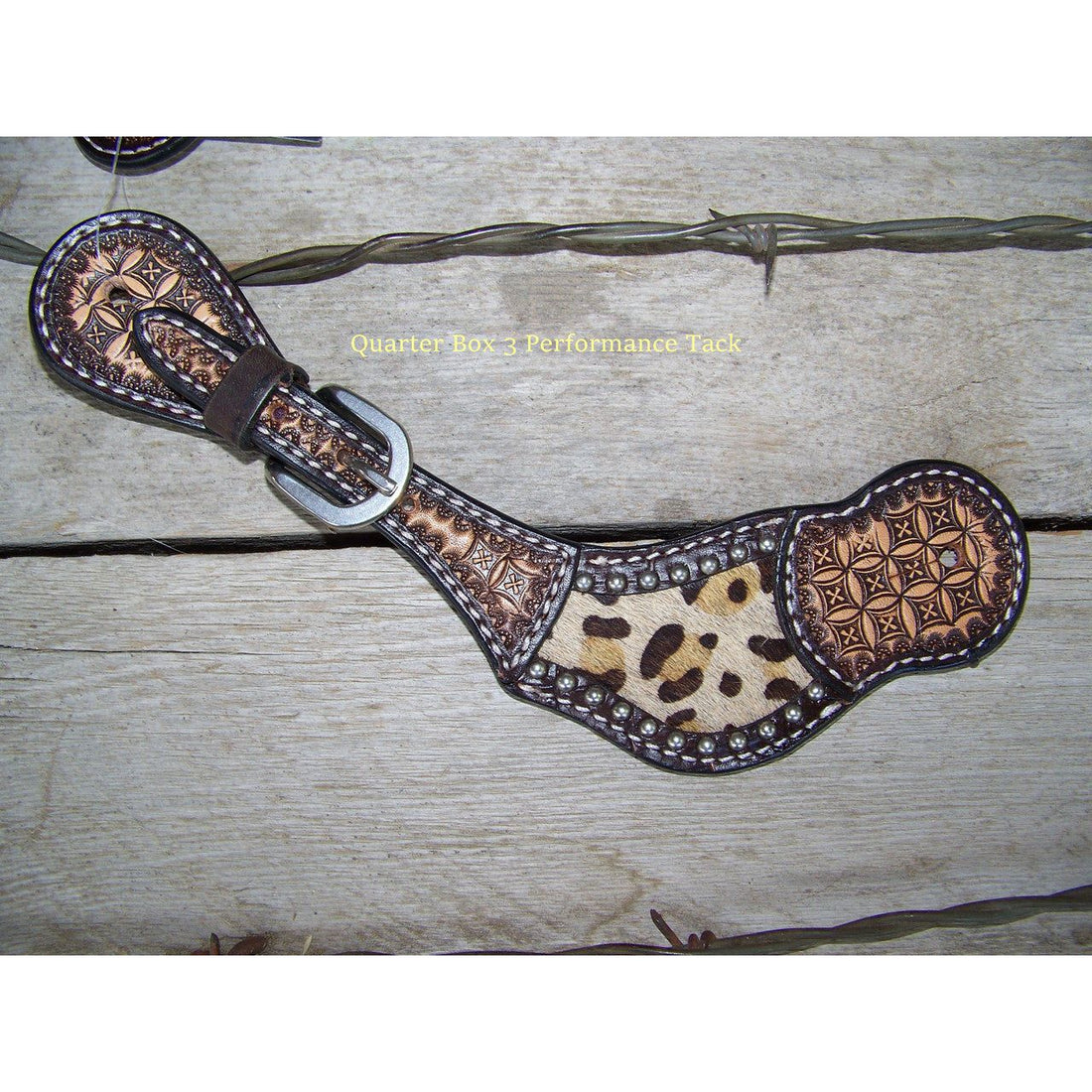Spur Straps - Gator Stamp, Leopard Faux Fur (Ladies) by Rafter T Ranch Company