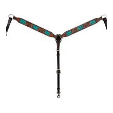 Breast Collar - Hair on Hide Inlay Turquoise Filigree (Pony)