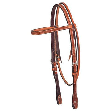 Headstall - Cowboy Tack, Golden Spider Stamped Browband