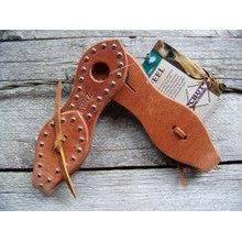 Slobber Straps (Pair) - Harness Leather with Dots