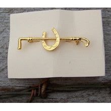English Stock Pin - Horseshoe/Crop (GP)