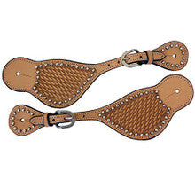 Spur Straps - Basket Weave w/Metal Studs