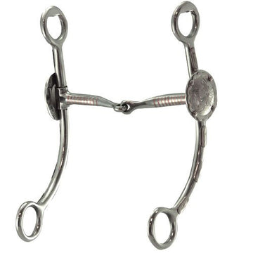 Bit - Silver Engraved Concho, Cheeks w/Copper Inlay Snaffle