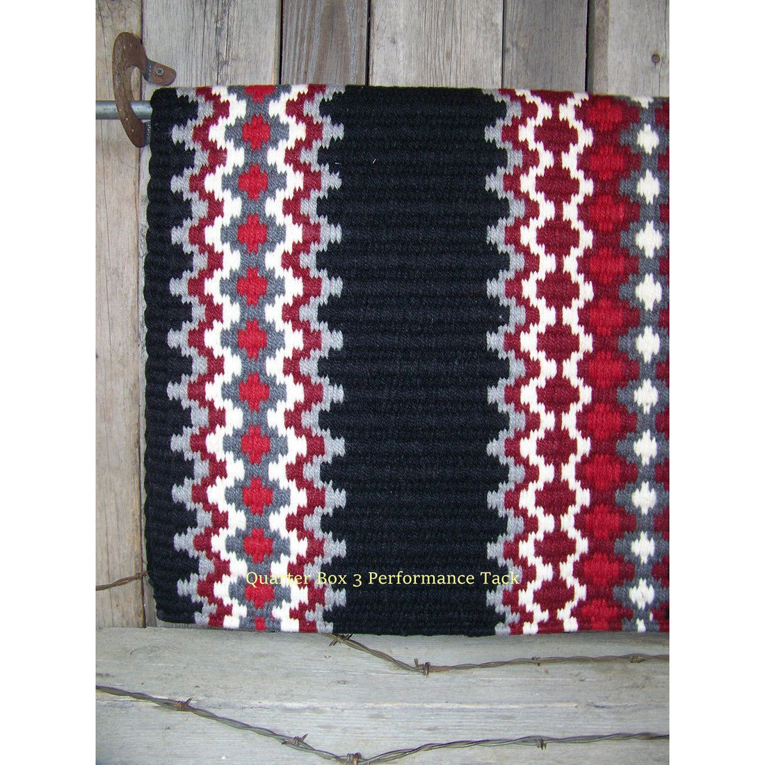 Gemini Show Blanket - 40x34 (Black Base/Red and Cream Accents) by Mayatex