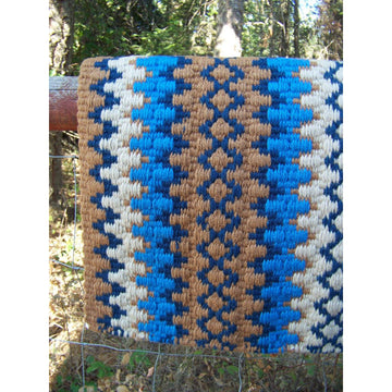 Custom Arroyo Seco Show Blanket - 38x34 (Buckskin Base/Sand and Blue)