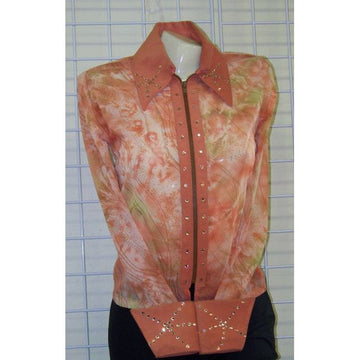 Custom Western Pleasure Show Shirt - Peach - Size XS