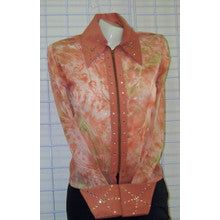 Custom Western Pleasure Show Shirt - Peach - Size XS