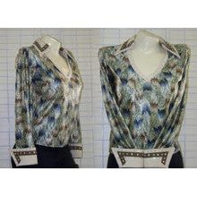 Custom Horsemanship Show Shirt - Sage/Tans - Size XS