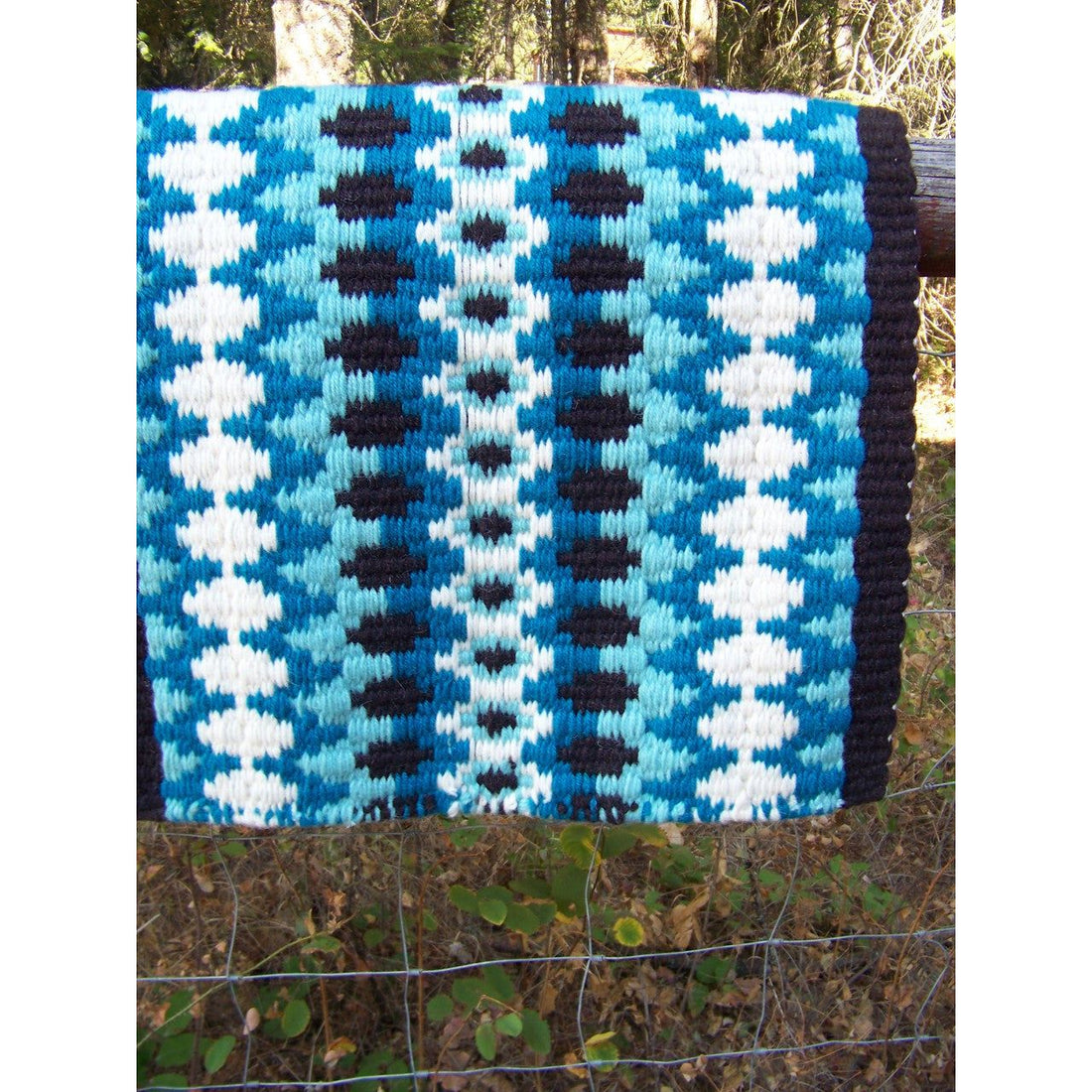 Custom Santa Cruz Show Blanket - 38x34 (Coffee Base/Turquoise and Cream)