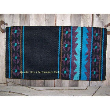 Mojave Show Blanket - 36x34 (Black/Chestnut/Turquoise/Aubergine) by Mayatex